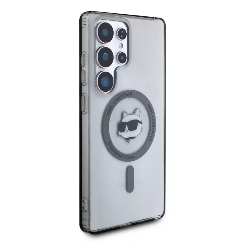 Karl Lagerfeld puzdro Button Choupette Head Printed Logo MagSafe pre Samsung Galaxy S25 Ultra, čierna
