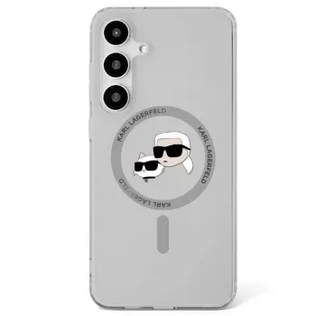 Karl Lagerfeld Button Karl & Choupette Heads Printed Logo MagSafe puzdro Samsung Galaxy S25 Plus čierna