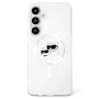 KARL LAGERFELD puzdro Button Karl & Choupette Heads Printed Logo MagSafe pre Samsung Galaxy S25 biela