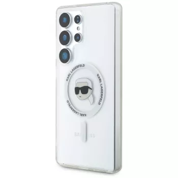 KARL LAGERFELD puzdro Button Karl Head Printed Logo MagSafe pre Samsung Galaxy S25 Ultra biela