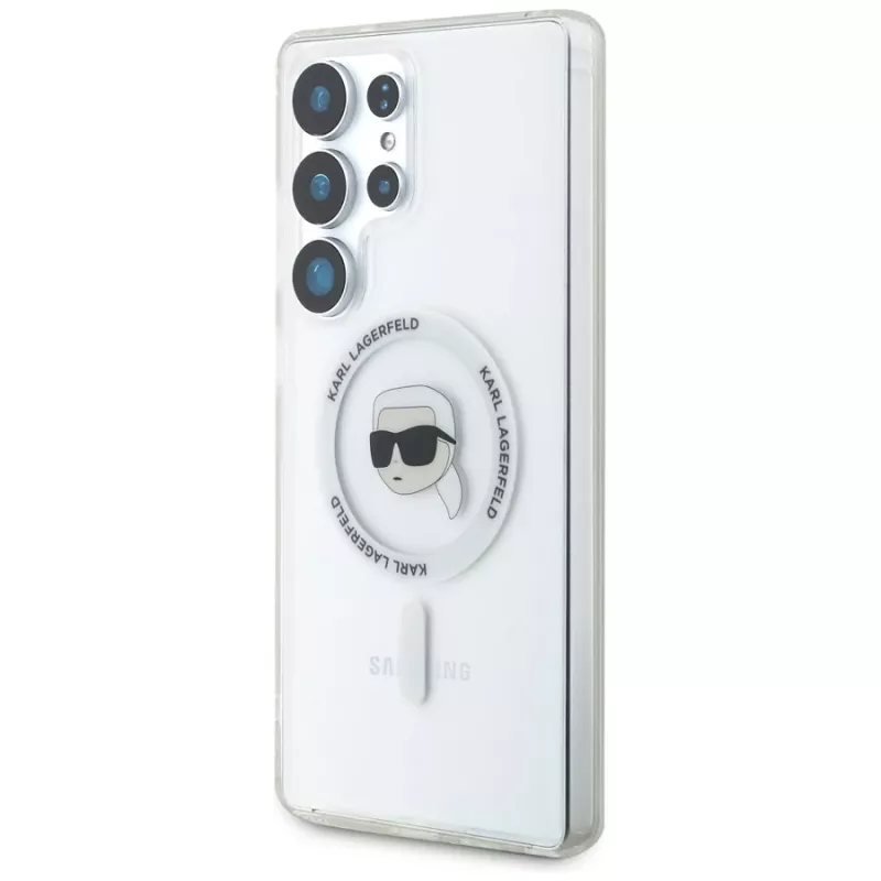 KARL LAGERFELD puzdro Button Karl Head Printed Logo MagSafe pre Samsung Galaxy S25 Ultra biela