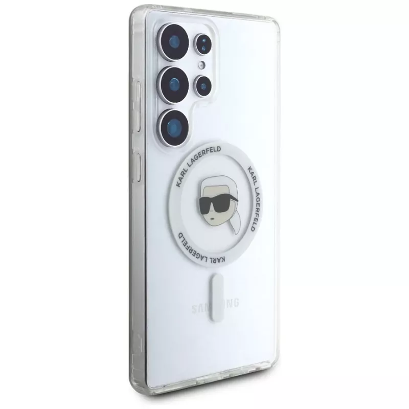 KARL LAGERFELD puzdro Button Karl Head Printed Logo MagSafe pre Samsung Galaxy S25 Ultra biela