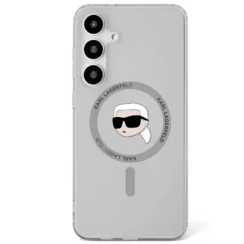 KARL LAGERFELD puzdro Button Karl Head Printed Logo MagSafe pre Samsung Galaxy S25, čierna