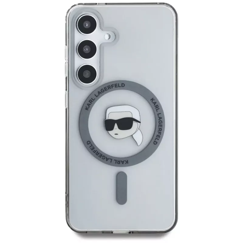 KARL LAGERFELD puzdro Button Karl Head Printed Logo MagSafe pre Samsung Galaxy S25, čierna