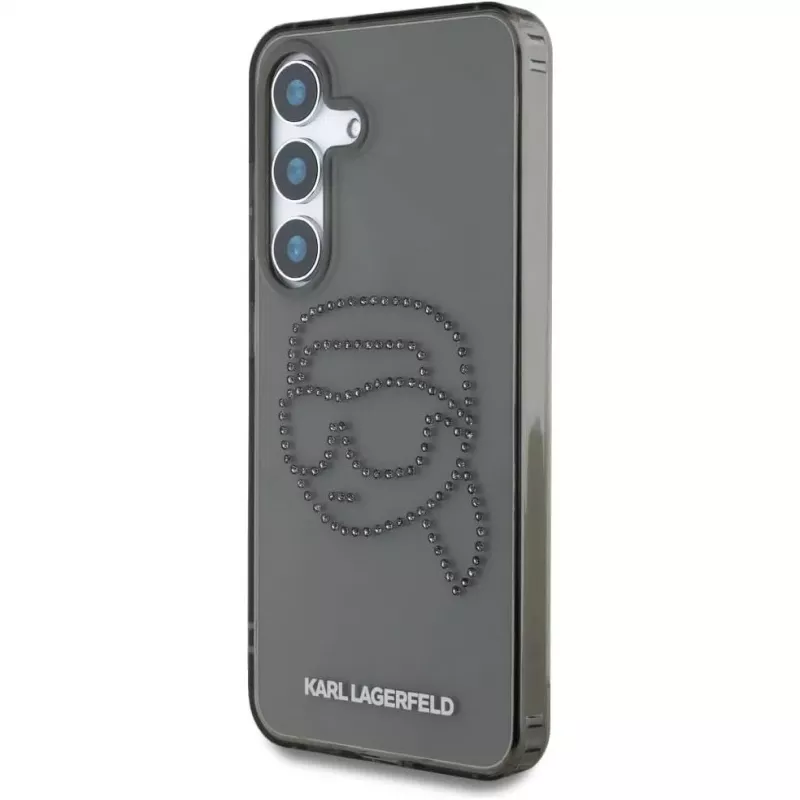 Karl Lagerfeld puzdro Rhinestones Karl Head Logo pre Samsung Galaxy S25 (čierna)
