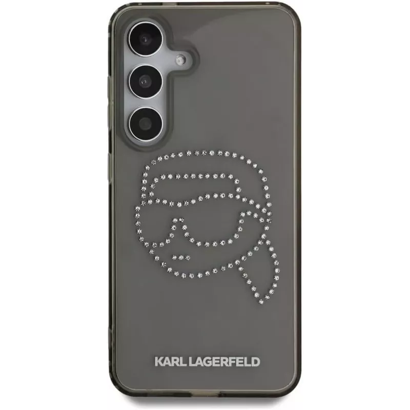 Karl Lagerfeld puzdro Rhinestones Karl Head Logo pre Samsung Galaxy S25 (čierna)