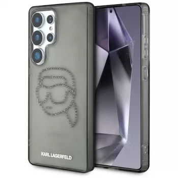 Karl Lagerfeld puzdro Rhinestones Karl Head Logo pre Samsung Galaxy S25 Ultra čierna