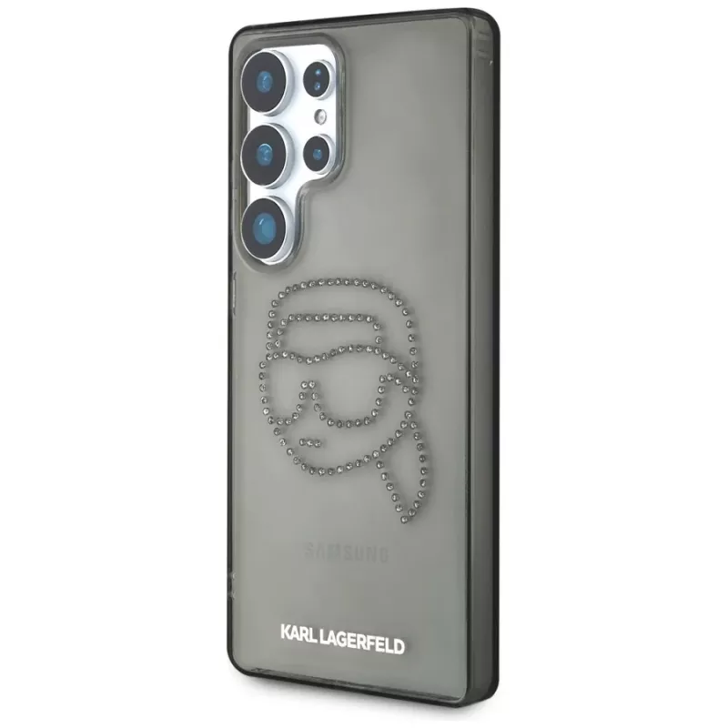 Karl Lagerfeld puzdro Rhinestones Karl Head Logo pre Samsung Galaxy S25 Ultra čierna