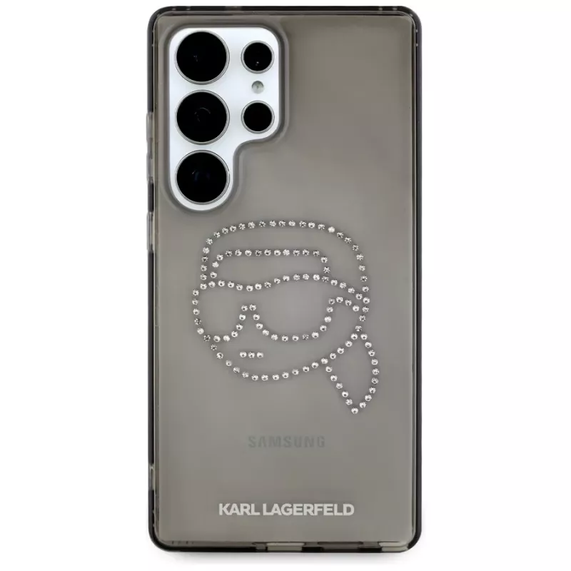 Karl Lagerfeld puzdro Rhinestones Karl Head Logo pre Samsung Galaxy S25 Ultra čierna