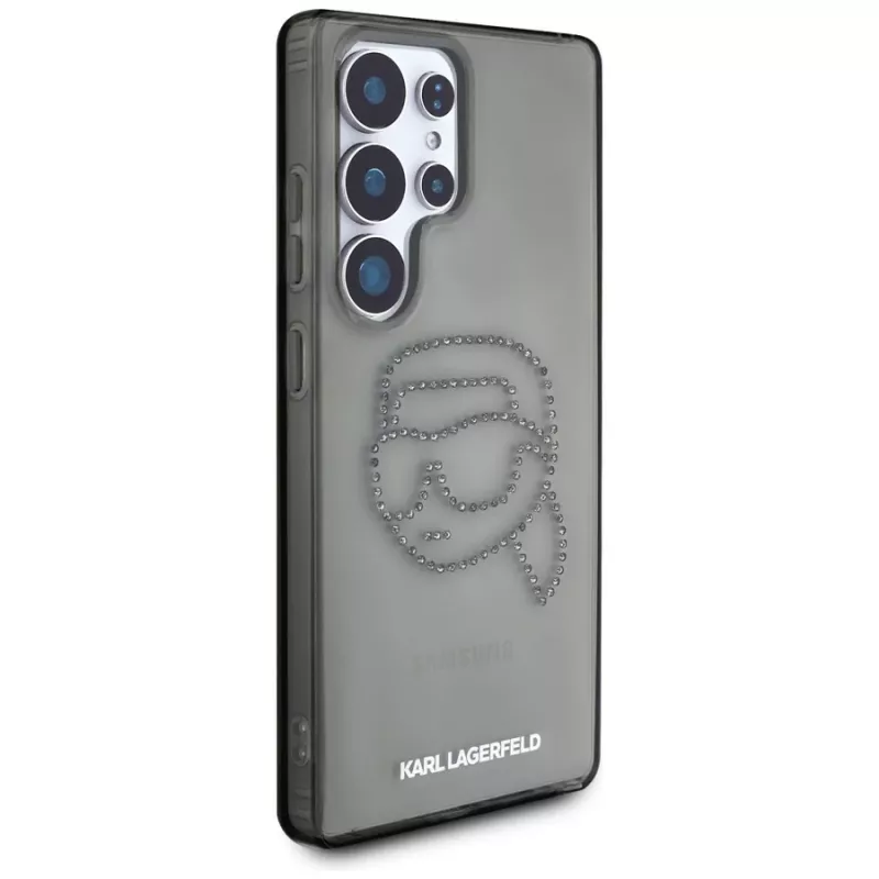 Karl Lagerfeld puzdro Rhinestones Karl Head Logo pre Samsung Galaxy S25 Ultra čierna