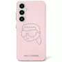 Karl Lagerfeld Rhinestones Karl Head Logo puzdro pre Samsung Galaxy S25 (ružová)