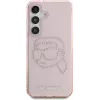 Karl Lagerfeld Rhinestones Karl Head Logo puzdro pre Samsung Galaxy S25 (ružová)