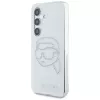 Karl Lagerfeld Rhinestones Karl Head Logo puzdro pre Samsung Galaxy S25 (transparentné)
