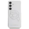 Karl Lagerfeld Rhinestones Karl Head Logo puzdro pre Samsung Galaxy S25 (transparentné)