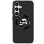 Karl Lagerfeld Silicone DoubleHeads And Circle MagSafe puzdro pre Samsung Galaxy S25, čierna