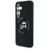 Karl Lagerfeld Silicone DoubleHeads And Circle MagSafe puzdro pre Samsung Galaxy S25, čierna
