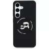 KARL LAGERFELD Silicone DoubleHeads & Circle MagSafe puzdro pre Samsung Galaxy S25+ - čierna