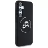 KARL LAGERFELD Silicone DoubleHeads & Circle MagSafe puzdro pre Samsung Galaxy S25+ - čierna