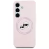 KARL LAGERFELD Silicone Double Heads And Circle MagSafe puzdro pre Samsung Galaxy S25 ružová