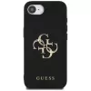 Guess Grained Big 4G Logo Small Classic Logo puzdro na telefón pre iPhone 16e (čierna)