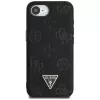 Guess Grained Hot Stamp Peony Triangle Logo MagSafe puzdro pre iPhone 16e (čierna)