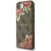 Guess 4G Flowers Print MagSafe puzdro pre iPhone 16e / 17e hnedá