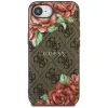 Guess 4G Flowers Print MagSafe puzdro pre iPhone 16e / 17e hnedá