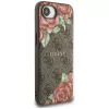 Guess 4G Flowers Print MagSafe puzdro pre iPhone 16e / 17e hnedá