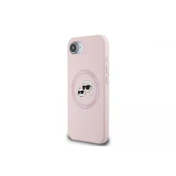 Karl Lagerfeld Silicone Karl & Choupette Heads MagSafe puzdro pre iPhone 16e / 17e ružová
