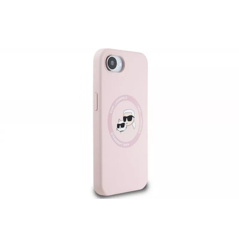 Karl Lagerfeld Silicone Karl & Choupette Heads MagSafe puzdro pre iPhone 16e / 17e ružová
