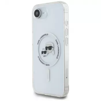 KARL LAGERFELD IML Metal Karl & Choupette Heads MagSafe puzdro pre iPhone 16e/17e biela