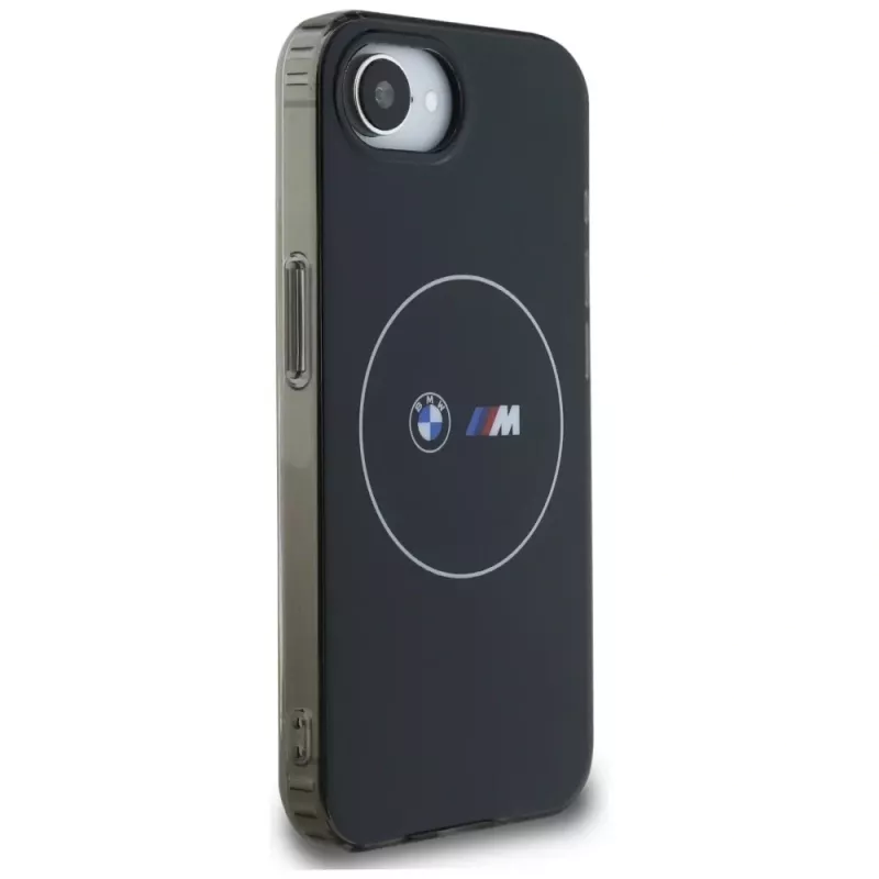 BMW IML Metal White Circle MagSafe puzdro pre iPhone 16e / 17e čierna