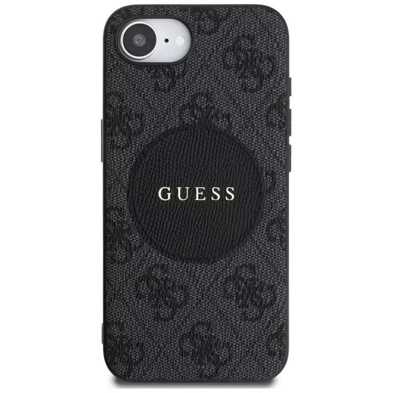 Guess 4G Circle Classic Logo MagSafe puzdro pre iPhone 16e - čierna
