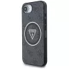 Guess IML Metal Glitter 4G Circle Triangle MagSafe puzdro pre iPhone 16e (čierna)