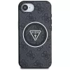 Guess IML Metal Glitter 4G Circle Triangle MagSafe puzdro pre iPhone 16e (čierna)