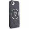 Guess IML Metal Glitter 4G Circle Triangle MagSafe puzdro pre iPhone 16e (čierna)