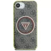 Guess IML Metal Glitter 4G Circle Triangle MagSafe puzdro pre Apple iPhone 16e (hnedá)