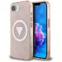 Guess IML Metal Glitter 4G Circle Triangle MagSafe puzdro pre Apple iPhone 16e (ružová)