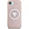 Guess IML Metal Glitter 4G Circle Triangle MagSafe puzdro pre Apple iPhone 16e (ružová)