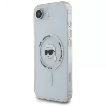 Karl Lagerfeld IML Metal Karl Head MagSafe puzdro pre iPhone 16e/17e biela