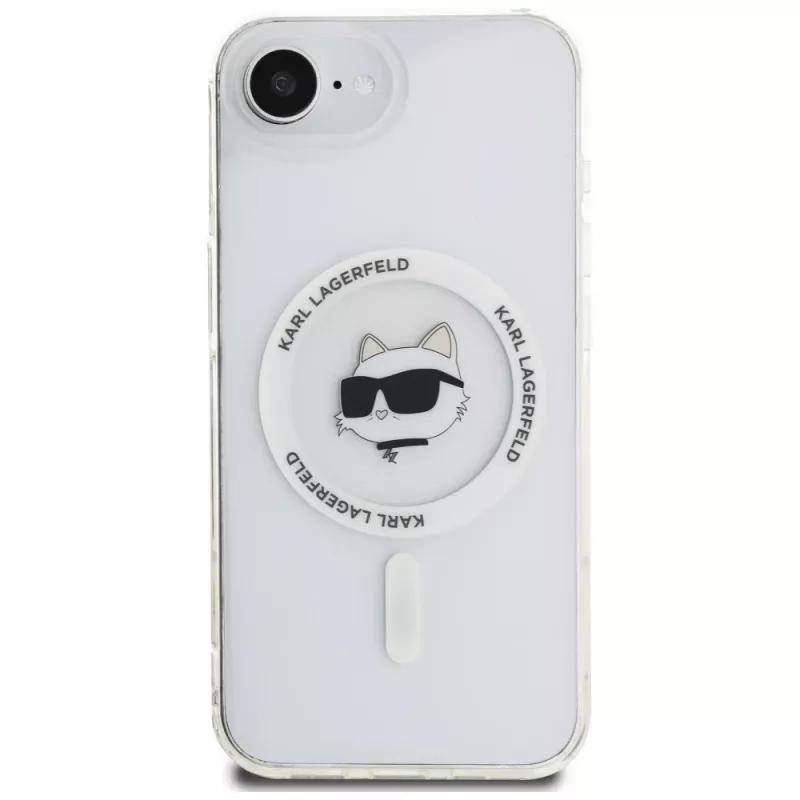 KARL LAGERFELD IML Metal Choupette Head MagSafe puzdro pre iPhone 16e / 17e biela
