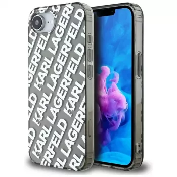 KARL LAGERFELD IML Repeat Logo puzdro pre Apple iPhone 16e / 17e - strieborná