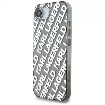 KARL LAGERFELD IML Repeat Logo puzdro pre Apple iPhone 16e / 17e - strieborná