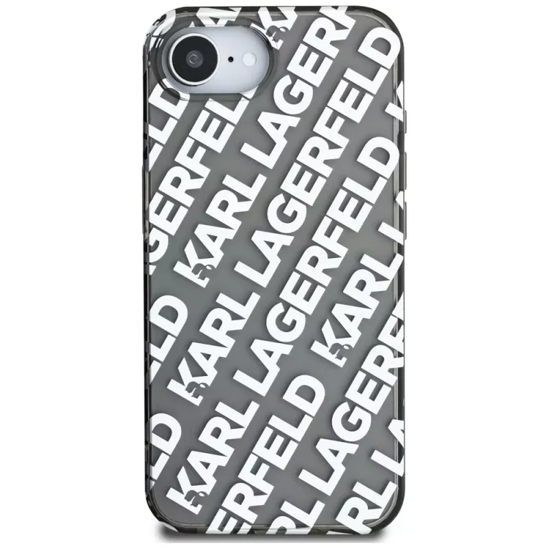 KARL LAGERFELD IML Repeat Logo puzdro pre Apple iPhone 16e / 17e - strieborná