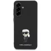 KARL LAGERFELD Fixed Glitter Ikonik Logo Metal Pin puzdro pre Samsung Galaxy A36 - čierna