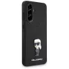 KARL LAGERFELD Fixed Glitter Ikonik Logo Metal Pin puzdro pre Samsung Galaxy A36 - čierna