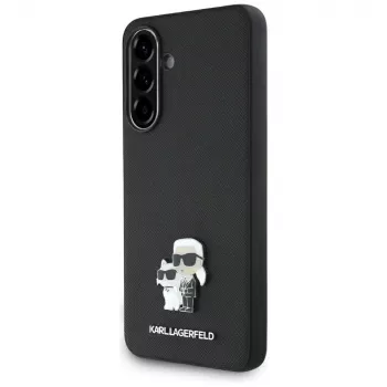 Karl Lagerfeld Saffiano K&C Metal Logo puzdro pre Samsung Galaxy A56 5G, čierna