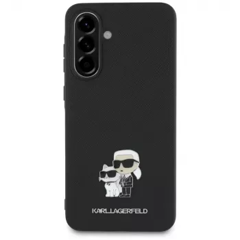 Karl Lagerfeld Saffiano K&C Metal Logo puzdro pre Samsung Galaxy A56 5G, čierna