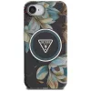 Guess IML Metal Glitter Flowers Triangle MagSafe puzdro pre Apple iPhone 16e (čierna)