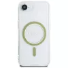 Guess IML Glitter Circle MagSafe puzdro pre iPhone 16e (transparentná)